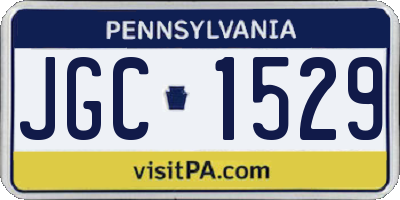 PA license plate JGC1529