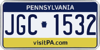 PA license plate JGC1532