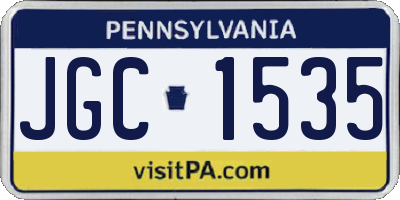 PA license plate JGC1535