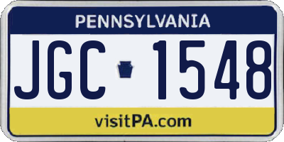 PA license plate JGC1548