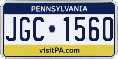 PA license plate JGC1560