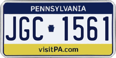 PA license plate JGC1561