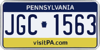 PA license plate JGC1563