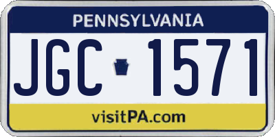 PA license plate JGC1571