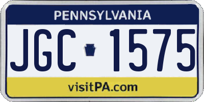PA license plate JGC1575