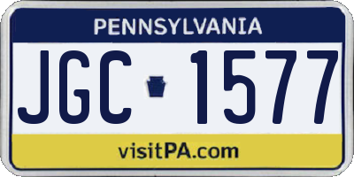 PA license plate JGC1577