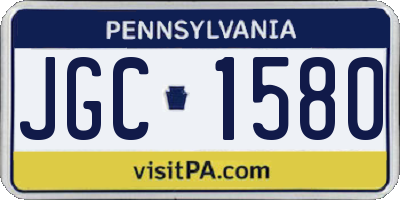 PA license plate JGC1580