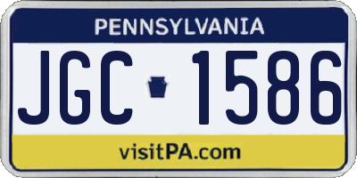 PA license plate JGC1586