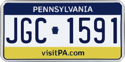 PA license plate JGC1591
