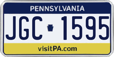 PA license plate JGC1595