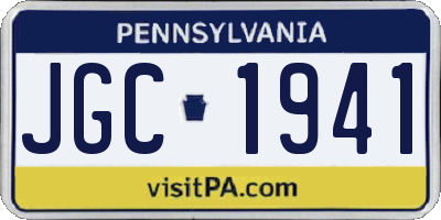 PA license plate JGC1941