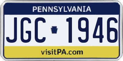 PA license plate JGC1946