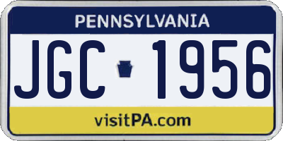 PA license plate JGC1956