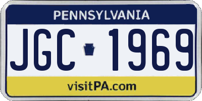 PA license plate JGC1969