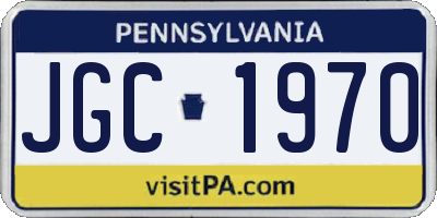 PA license plate JGC1970