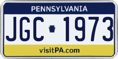 PA license plate JGC1973
