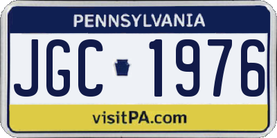 PA license plate JGC1976