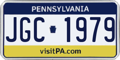 PA license plate JGC1979