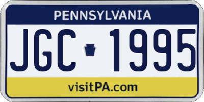 PA license plate JGC1995
