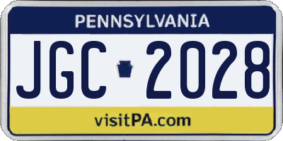 PA license plate JGC2028