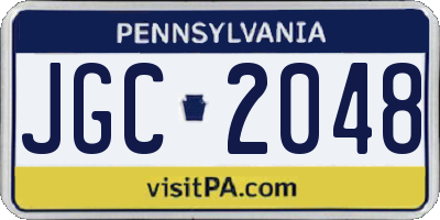 PA license plate JGC2048
