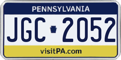 PA license plate JGC2052