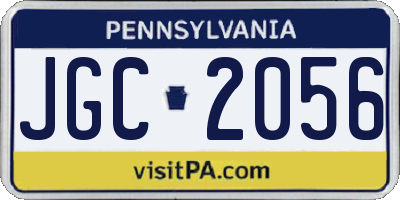 PA license plate JGC2056