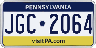 PA license plate JGC2064