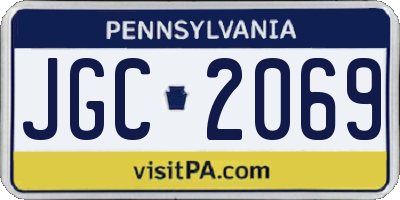 PA license plate JGC2069