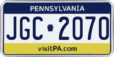PA license plate JGC2070