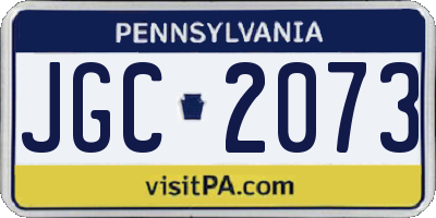 PA license plate JGC2073