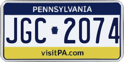 PA license plate JGC2074