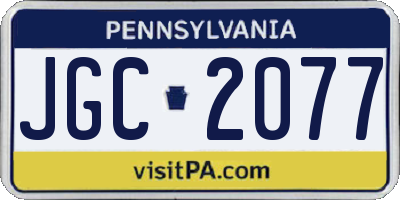 PA license plate JGC2077