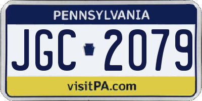 PA license plate JGC2079