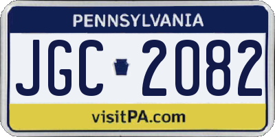 PA license plate JGC2082