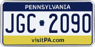 PA license plate JGC2090