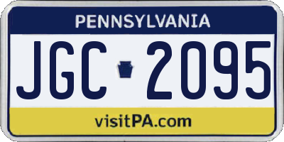 PA license plate JGC2095