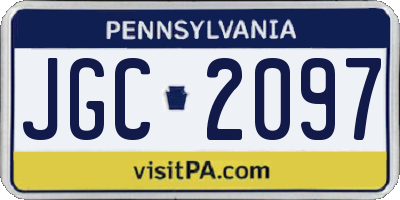 PA license plate JGC2097