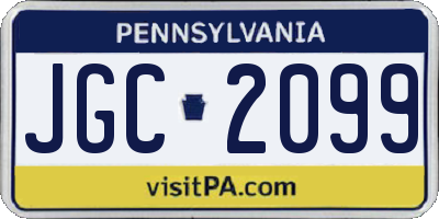 PA license plate JGC2099
