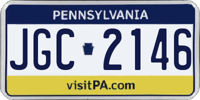 PA license plate JGC2146