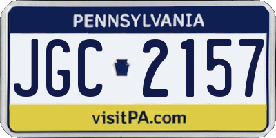 PA license plate JGC2157