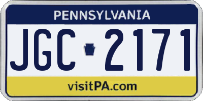 PA license plate JGC2171