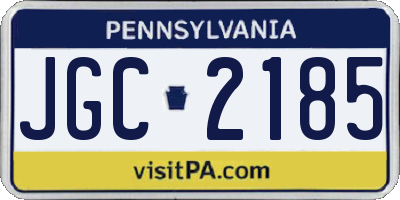 PA license plate JGC2185