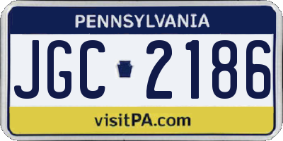 PA license plate JGC2186