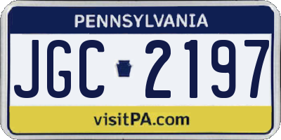 PA license plate JGC2197