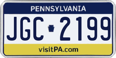 PA license plate JGC2199