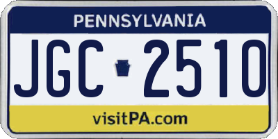 PA license plate JGC2510