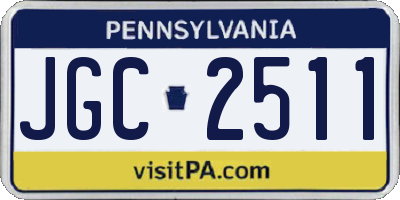 PA license plate JGC2511