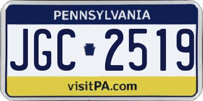 PA license plate JGC2519