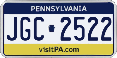 PA license plate JGC2522